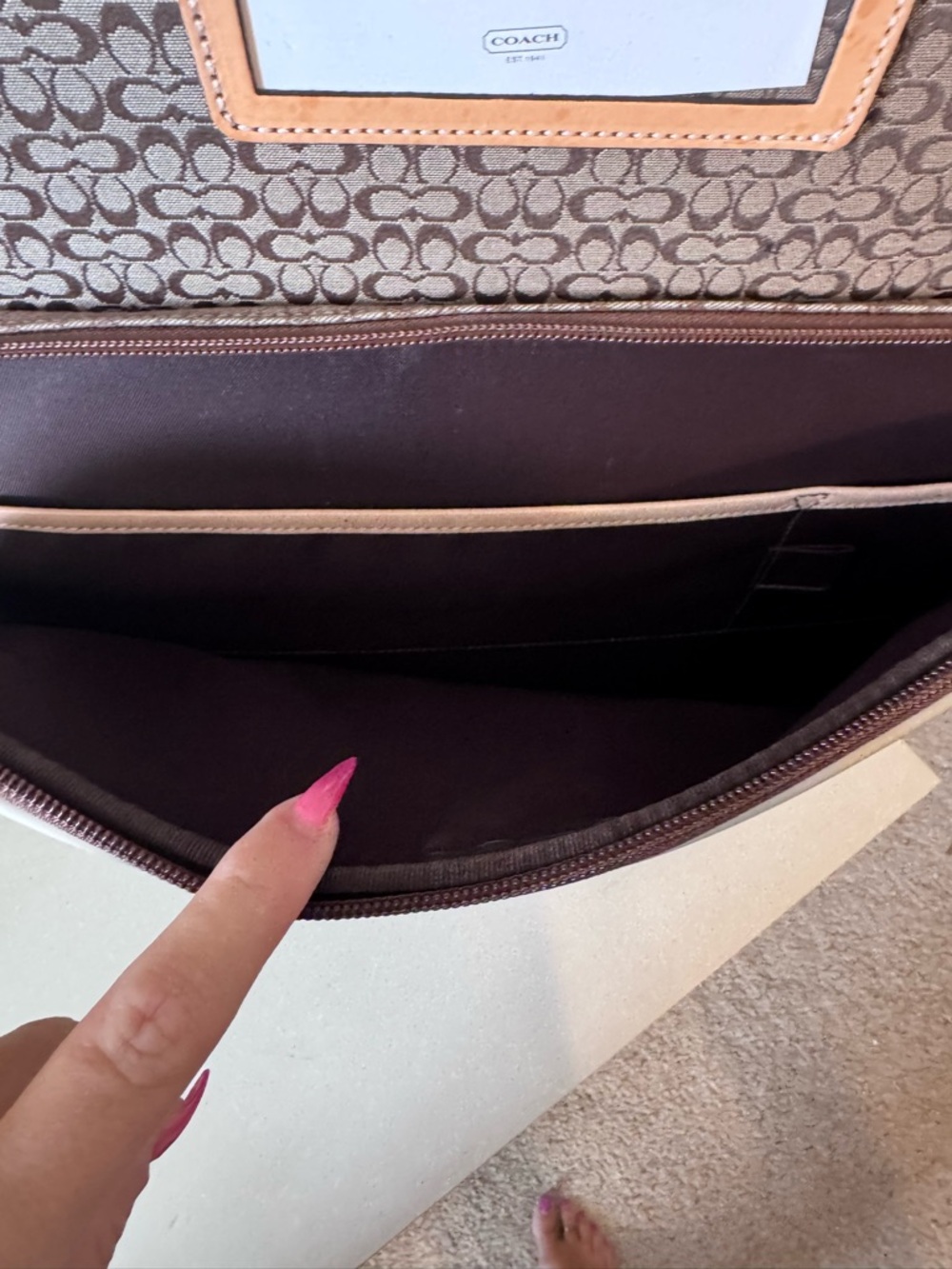 COACH Mini Signature Jaquard Rolling Suitcase - Picture 8 of 14